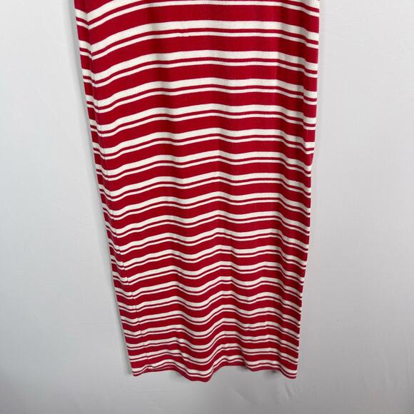 Summersalt XSmall XS Red White Striped Ribbed Square Neck Midi Dress Modal Tank - Picture 4 of 10